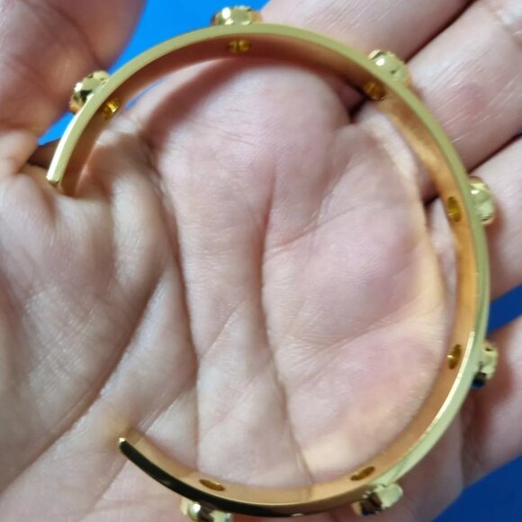 (SOLD)Tory Burch Gold Tone Bangle Cuff Bracelet - Picture 3 of 8